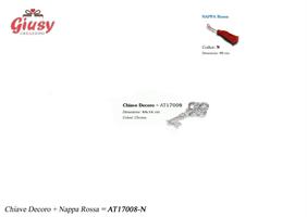 Ciondolo Chiave Decoro Con Nappa Rossa