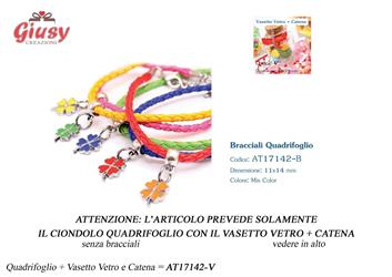 Ciondoli Mini Quadrifoglio Mix Con Vasetto Catena