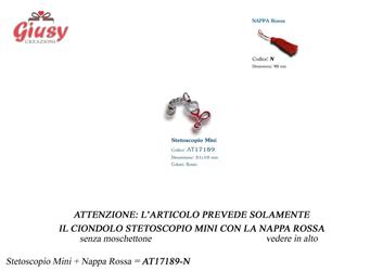 Ciondolo Stetoscopio Piccolo Rosso Con Nappina 31x10 Mm