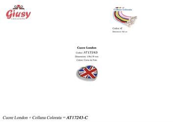 Collana Bianco, Rosso, Blu Con Ciondolo Mini Cuore London