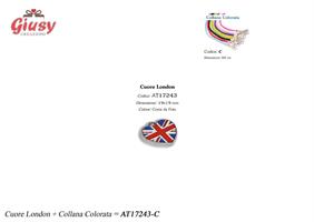 Collana Bianco, Rosso, Blu Con Ciondolo Mini Cuore London