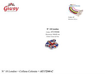 Collana Bianco, Rosso, Blu Con Ciondolo Mini 18 London