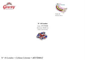 Collana Bianco, Rosso, Blu Con Ciondolo Mini 18 London