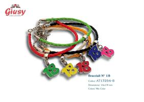 Ciondolo Mini Numero 18 + Bracciale Mix Colori