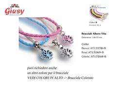 Ciondolo Mini Albero Della Vita Celeste Con Bracciale