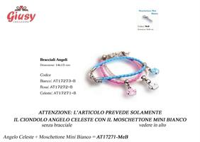 Ciondolo Mini Angelo Celeste Con Moschettone Eco Bianco