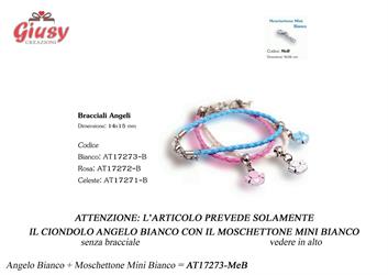 Ciondolo Mini Angelo Bianco Con Moschettone Eco Bianco
