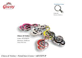 Ciondolo Chiave Di Violino Color Con Portachiavi