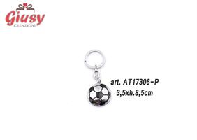 Portachiavi Con Pallone Da Calcio 3,5x3,1 Cm