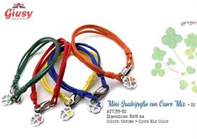 Bracciali Con Ciondolo Quadrifoglio 5 Colori Assortiti 18x18Mm