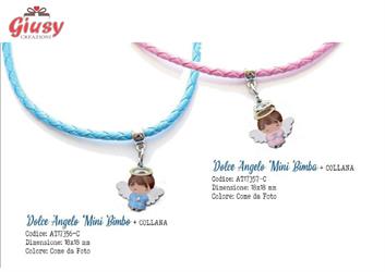 Bracciale Azzurro Con Ciondolo Dolce Angelo Mini Bimbo  18x18Mm