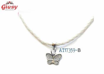 Bracciale Con Farfalla Glitter Silver 5 Soggetti 14x18Mm