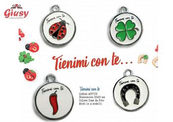 Ciondolo Portafortuna 'Tienimi Con Te' 22x20Mm 4Assortiti