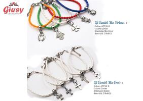 Bracciali Bianchi Con Ciondoli Croce 5 Assortiti 15x15Mm