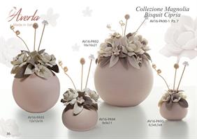 Profumatore Sfera Bisquit Cipria Con Magnolia 9x11 Cm Con Scatola Trofeo