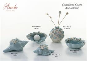 Conchiglia Marina Media Cm 11x8,5x5 Acquamarina Completo Di Scatola Trofeo