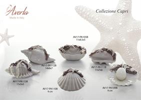 Piattino Conchiglia Piccolo Cm 8 Bianco E Tortora Con Candela Completo Di Scatola Trofeo