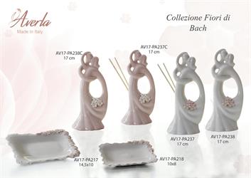Piattino Rettangolare Bianco Cm 10x8 Fiori Di Bach Completo Di Scatola Trofeo