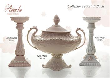 Poutiche Cipria Ovale Con Manici E Fiori Di Bach 30x26 Cm Completo Di Scatola