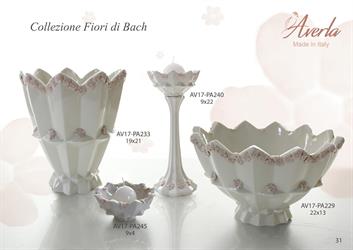 Vaso Diamante 19x22 Cm Con Fiori Di Bach Completo Di Scatola