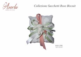 Cuscino Lino/Pizzo 10,5x12,5 Cm Con Angelo Fascia Fiori Colore Cipria
