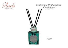 Bottiglia Rettangolare Grande 200ML Profumo Aria Con Tappo Corona Verde In Porcellana Di Capodimonte Completo Di Scatola Trofeo