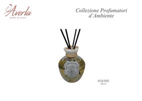 Bottiglia Sella Piccola 100ML Profumo Giallo Con Tappo Corona Marrone In Porcellana Di Capodimonte Completo Di Scatola Trofeo