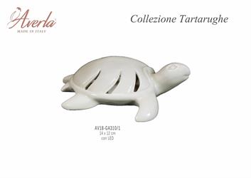 Tartaruga Marina Piccola Bianca Con Led 14x12 Cm In Porcellana Di Capodimonte Completo Di Scatola Trofeo