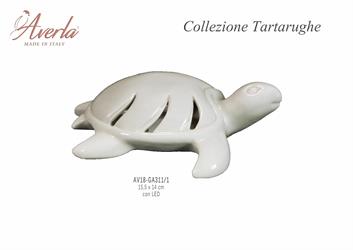 Tartaruga Marina Grande Bianca Con Led 15,5x14 Cm In Porcellana Di Capodimonte Completo Di Scatola Trofeo