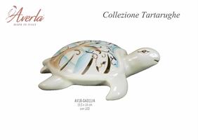 Tartaruga Marina Grande Azzurra Tema Albero Della Vita Con Led 15,5x14 Cm In Porcellana Di Capodimonte Completo Di Scatola Trofeo