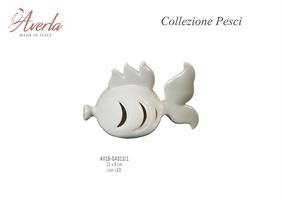 Pesce Piccolo Bianco Con Led 12x8 Cm In Porcellana Di Capodimonte Completo Di Scatola Trofeo