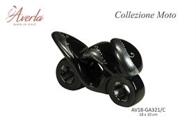 Moto Grande Nera Con Decori Grigio 18x10 Cm In Porcellana Di Capodimonte Completa Di Scatola Trofeo