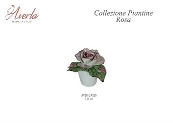 Vasetto Piccolo Con Rosa H.10 Cm In Porcellana Di Capodimonte Completo Di Scatola Trofeo