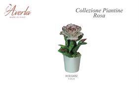 Vasetto Grande Con Rosa H.19 Cm In Porcellana Di Capodimonte Completo Di Scatola Trofeo