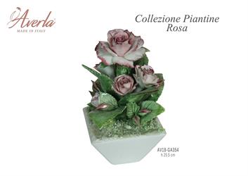 Vaso Max Con Rose H.25,5 Cm In Porcellana Di Capodimonte Completo Di Scatola