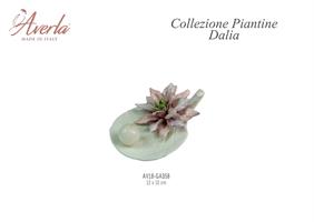 Foglia Con Dalia 12x10 Cm In Porcellana Di Capodimonte Completo Di Scatola Trofeo