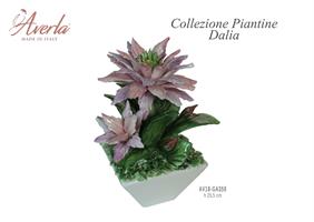 Vaso Max Con Dalie H.25,5 Cm In Porcellana Di Capodimonte Completo Di Scatola