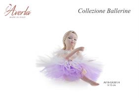 Ballerina Seduta Con Capelli Lunghi Lilla Media H.15 Cm Completa Di Scatola Trofeo