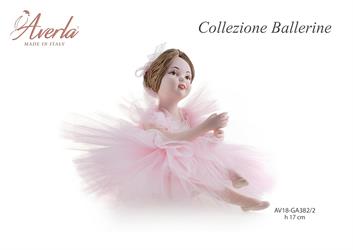 Ballerina Seduta Con Chignon Rosa Grande H.17 Cm Completa Di Scatola Trofeo