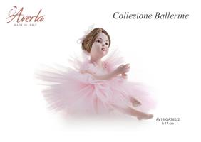 Ballerina Seduta Con Chignon Rosa Grande H.17 Cm Completa Di Scatola Trofeo