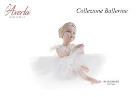 Ballerina Seduta Con Chignon Bianca Grande H.17 Cm Completa Di Scatola Trofeo