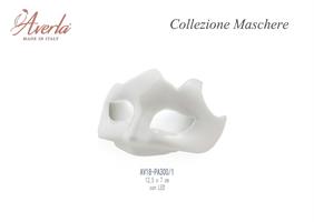 Maschera Piccola Bianca Con Led 12x7 Cm In Porcellana Di Capodimonte Completo Di Scatola Trofeo