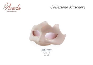 Maschera Piccola Cipria Con Led 12x7 Cm In Porcellana Di Capodimonte Completo Di Scatola Trofeo