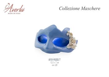 Maschera Piccola Polvere Con Rose Con Led 12x7 Cm In Porcellana Di Capodimonte Completo Di Scatola Trofeo