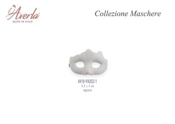 Maschera A Magnete Bianca 4,5x4 Cm In Porcellana Di Capodimonte