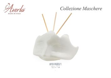 Maschera Profumatore Piccola Bianca 12x7 Cm In Porcellana Di Capodimonte Completo Di Scatola Trofeo