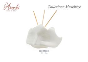 Maschera Profumatore Piccola Bianca 12x7 Cm In Porcellana Di Capodimonte Completo Di Scatola Trofeo