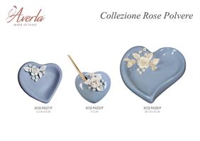 Cuore Svuotatasche Grande Polvere Con Rose 16x15x4,5 Cm In Porcellana Di Capodimonte Completo Di Scatola Trofeo