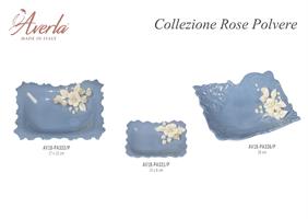 Piattino Rettangolare Piccolo Polvere Con Rose 10x8 Cm In Porcellana Di Capodimonte Completo Di Scatola Trofeo