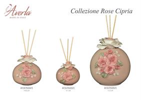 Profumatore Tondo Piccolo Cipria Con Rose H.7 Cm In Porcellana Di Capodimonte Completo Di Scatola Trofeo